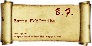 Barta Fürtike névjegykártya