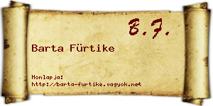 Barta Fürtike névjegykártya